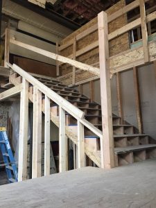 A great view of the stairs under construction