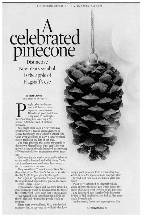 New Years Pinecone Drop, Weatherford Hotel